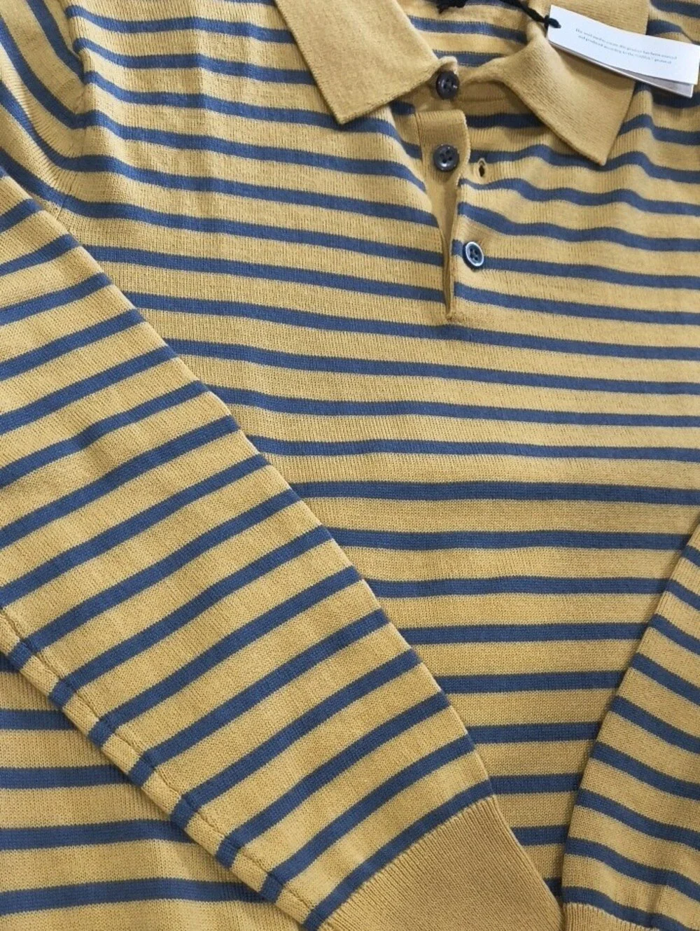 Banana Republic 100% Merino Wool Stripe Long-Sleeve Sweater Polo